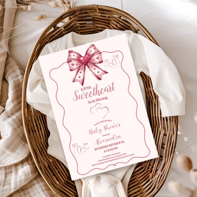 A Little Sweetheart Valentine Baby Shower Invitation (Creator Uploaded)