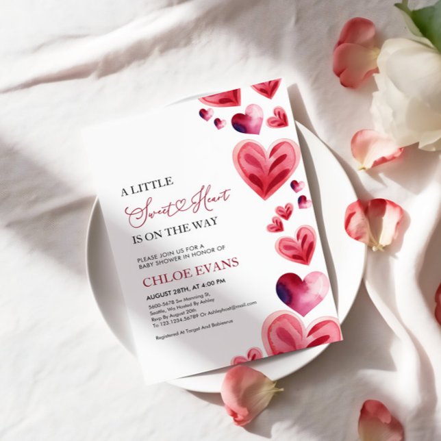 A Little Sweetheart Valentine Baby Shower  Invitation (Creator Uploaded)