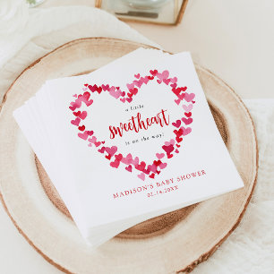 A Little Sweetheart Valentine Baby Shower Napkin