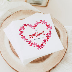 A Little Sweetheart Valentine Baby Shower Napkin