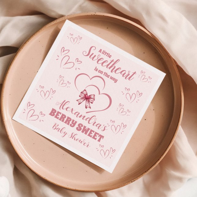 A Little Sweetheart Valentine Baby Shower Napkin (Creator Uploaded)