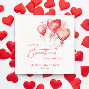 A Little Sweetheart Valentine Baby Shower Napkin