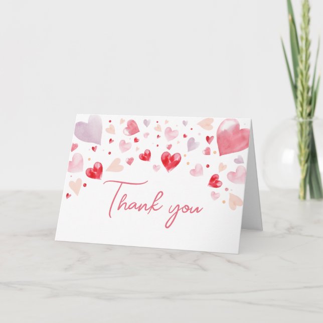 A Little Sweetheart Valentine Baby Shower  Thank You Card (Front)