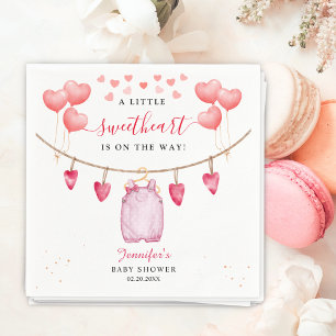 A Little Sweetheart Valentine' Day Baby Shower Napkin