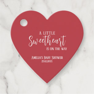 A little sweetheart valentine hearts baby shower favour tags