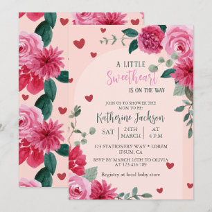 A little sweetheart valentine hearts baby shower invitation
