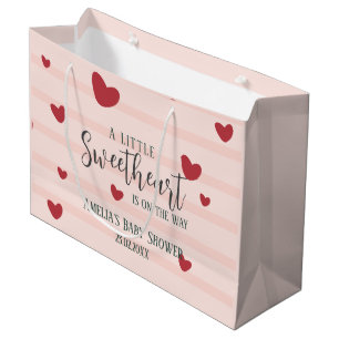 A little sweetheart valentine hearts baby shower  large gift bag