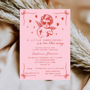 A Little Sweetheart Valentine’s Cupid Baby Shower Invitation