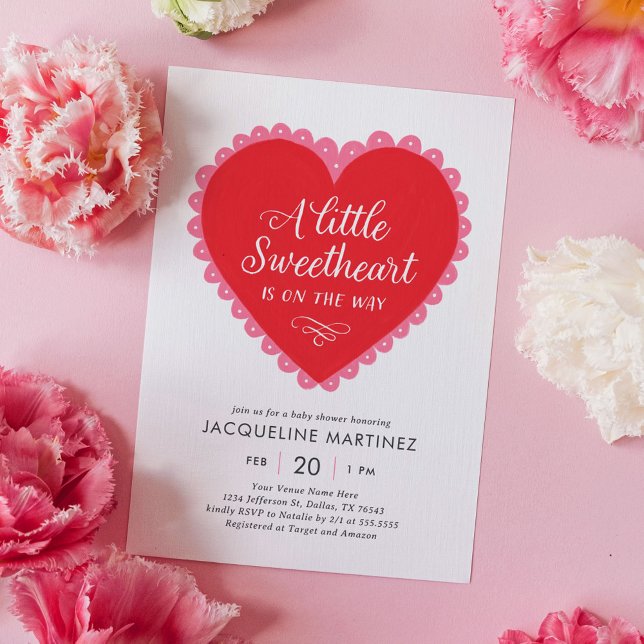 A Little Sweetheart Valentines Baby Shower Invitation (Creator Uploaded)