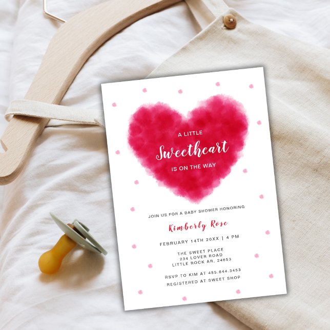 A Little Sweetheart Valentines Baby Shower Invitation (A Little Sweetheart Valentines Baby Shower Invitation)