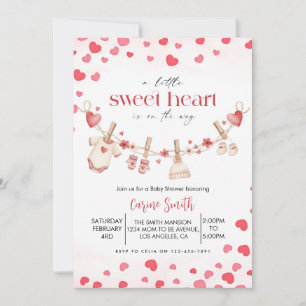 A  Little Sweetheart valentine's Baby Shower   Invitation