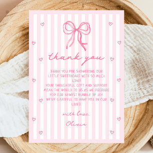 A Little Sweetheart Valentine's Baby Shower Thank You Card