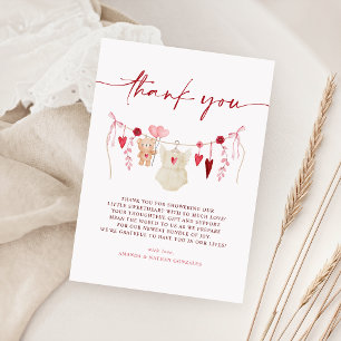 A Little Sweetheart Valentine's Baby Shower  Thank You Card