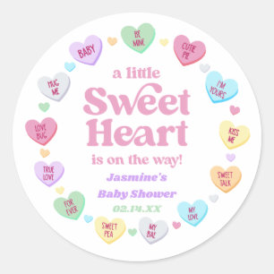 A Little Sweetheart Valentine's Day Baby Shower Classic Round Sticker