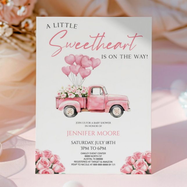 A Little Sweetheart Valentine's Day Baby Shower Invitation (Creator Uploaded)