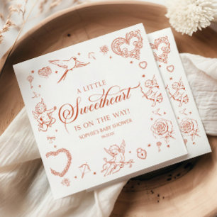 A Little Sweetheart Valentine's Day Baby Shower Napkin