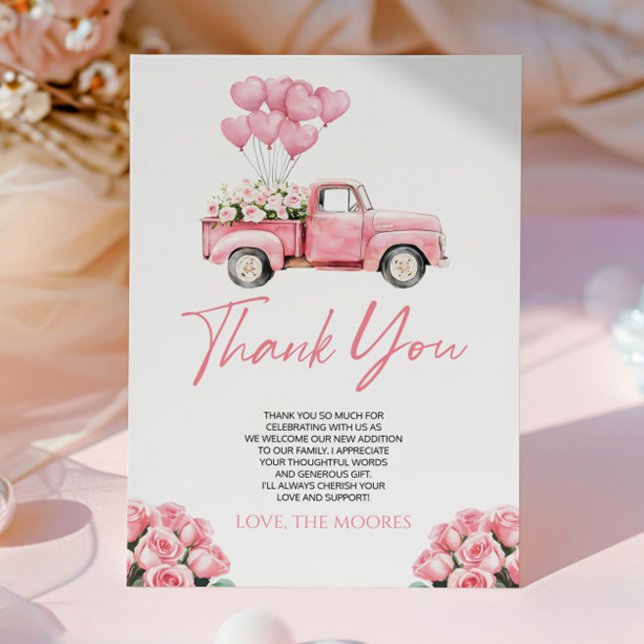 A Little Sweetheart Valentine's Day Baby Shower Thank You Card (Creator Uploaded)