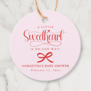 A little sweetheart Valentines girl baby shower Favour Tags