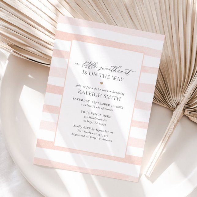 A Little Sweetheart Valentines Girl Baby Shower Invitation (Creator Uploaded)