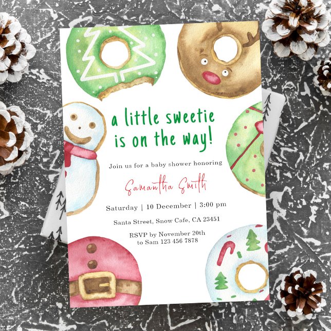 A little sweetie is on the way Winter Baby Shower Invitation (Creator Uploaded)