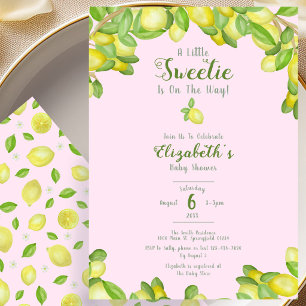 A Little Sweetie Lemon Girl Baby Shower Invitation