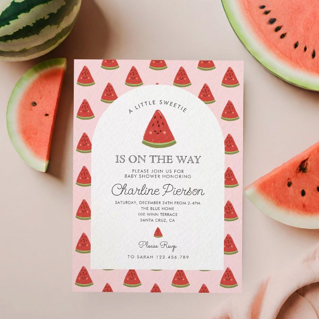 A Little  Sweetie Melon is On the way Baby Shower Invitation (Creator Uploaded)