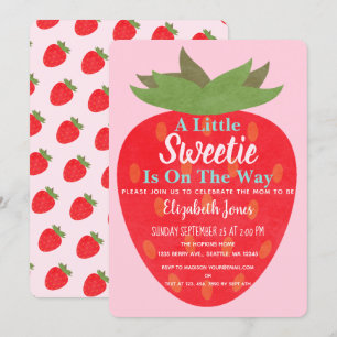A Little Sweetie Strawberry Baby Shower Invitation