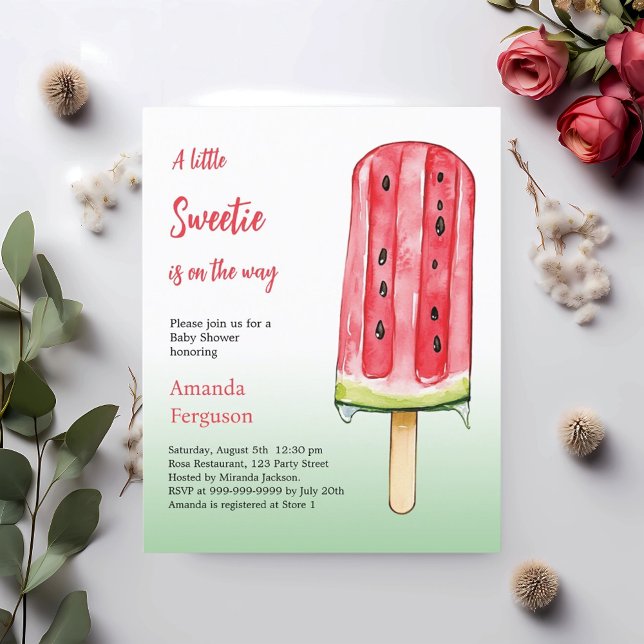 A little Sweetie watermelon Baby Shower invitation (Creator Uploaded)