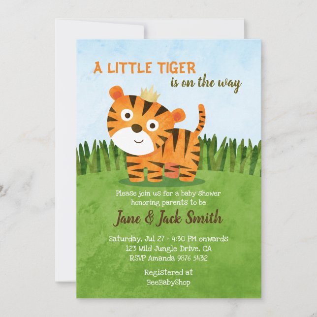 A Little Tiger is on the Way | Baby Shower Invitation (Front)