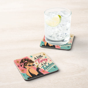 A Little Tipsy A Lot Fabulous Retro 1950s Cocktail Coaster