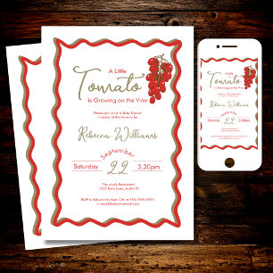 A Little Tomato is growing on the Vine  Invitation