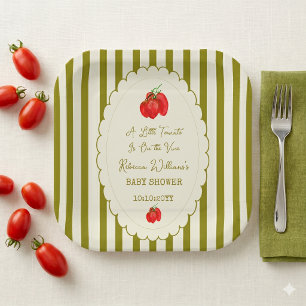 A Little Tomato is on Vine Baby Shower Paper Plate