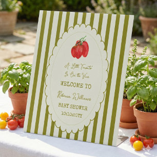 A Little Tomato is on Vine Baby Shower Welcome  Pedestal Sign