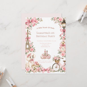 A Little Touch Of Paris Girls’ 1st. Birthday Party Invitation