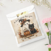 A Little Treat for You Vintage Ghost & Black Cat H