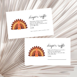 A Little Turkey Baby Shower Diaper Raffle  Enclosure Card