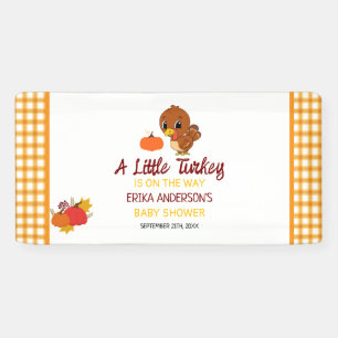 A Little Turkey Baby Shower Fall Thanksgiving Banner