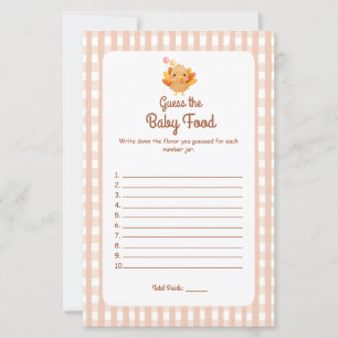 A Little Turkey Gingham Guess the Baby Food Game