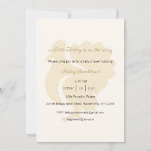 A Little Turkey is on the Way Invitation, Baby Invitation