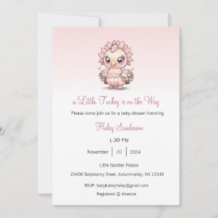 A Little Turkey is on the Way Invitation, Thanks  Invitation