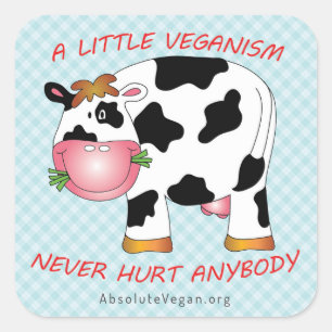 A little veganism never hurt anybody sticker (Cow)