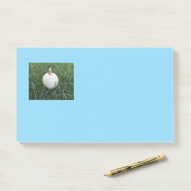 A Little White Pumpkin Post-it Notes (On Desk)