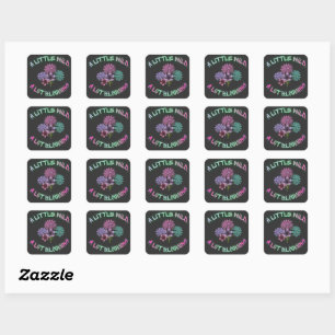A Little Wild A Lot Blooming Floral Aesthetic  Square Sticker
