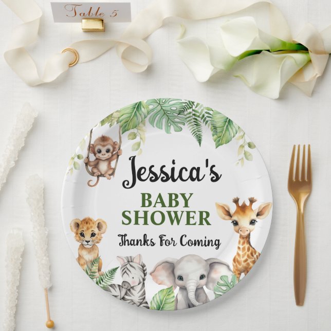 A Little Wild One Baby Shower  Paper Plate (Wedding)