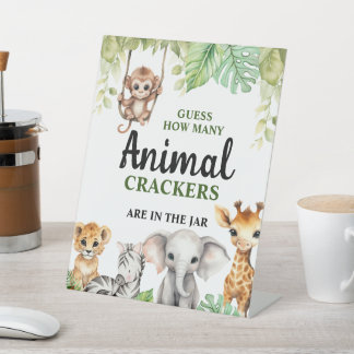 A Little Wild One Baby Shower Pedestal Sign