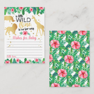 A Little Wild One Is On Her Way Girls Baby Shower Advice Card