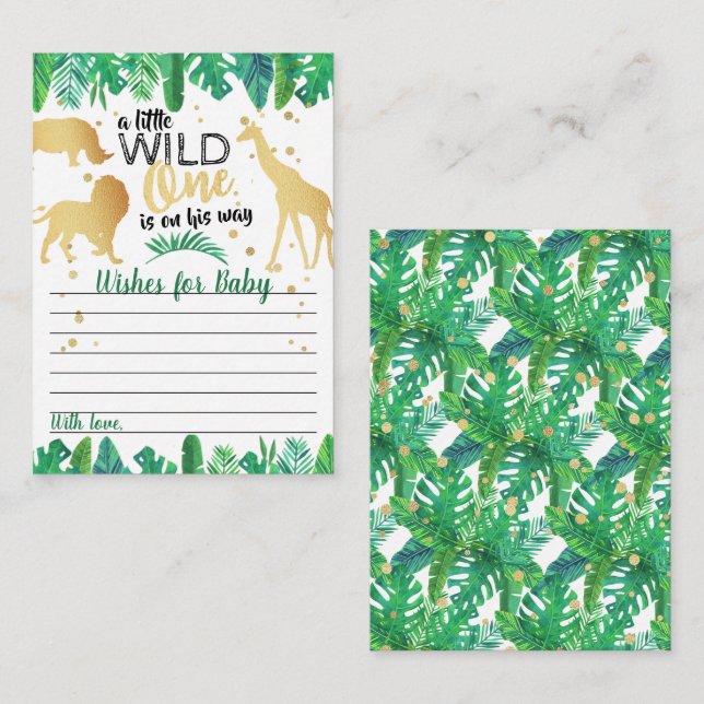 A Little Wild One Is On His Way Boys Baby Shower Advice Card (Front/Back)