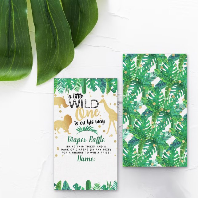 A Little Wild One Is On His Way Boys Diaper Raffle Enclosure Card (Creator Uploaded)