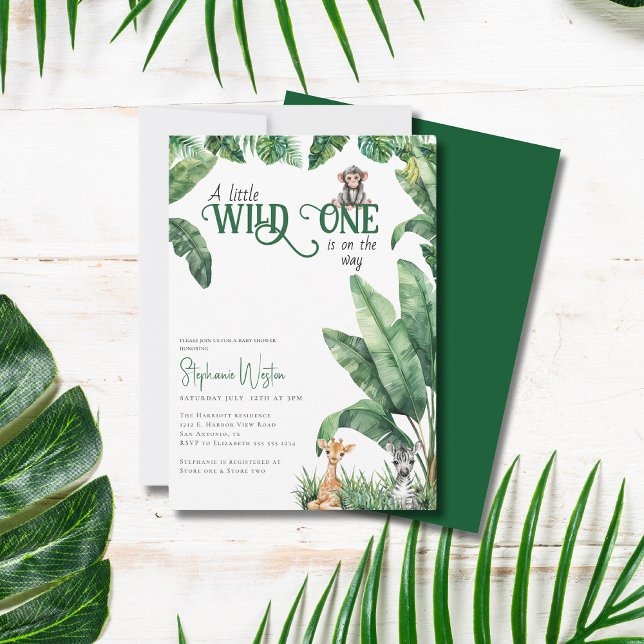 A Little Wild One is on The Way Safari Baby Shower Invitation (Creator Uploaded)