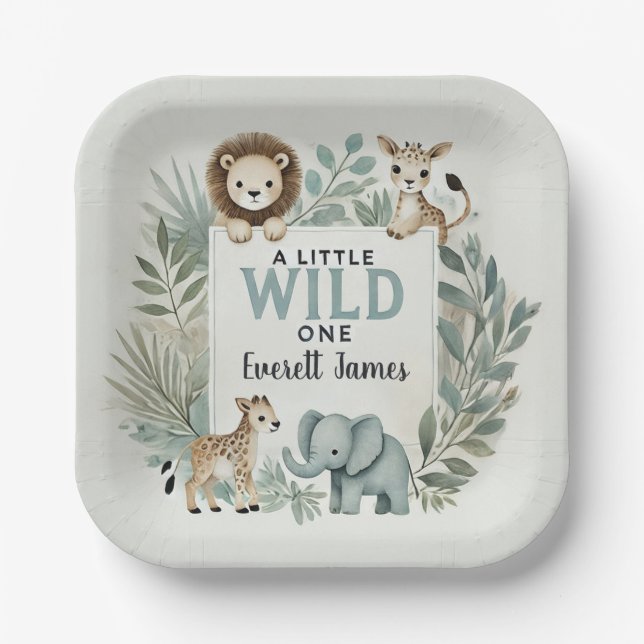 A Little Wild One Paper Plate (Front)